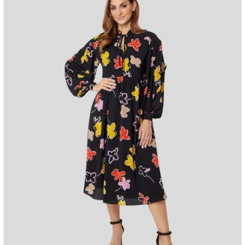 Ted Baker Yviee Floral Boho Midi Dress Size 2 / US 6